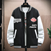 Jachetă de primăvară cu inscripții brodate și buzunar pentru bărbați