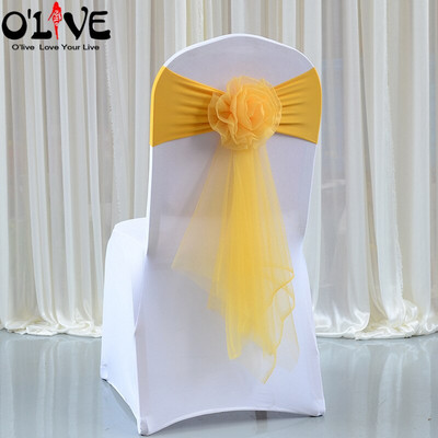 Cvjetovi od organze Vjenčane stolice Čvorovi Mašne Likra Pojas za stolice Vezivanje Ukrasi za vjenčane stolice Pojas Navlaka za bankete Mjesto održavanja Hotel