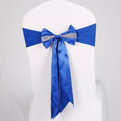 10 vnt/parti Satino lanko kėdė vestuvėms elastinės varčios kaklaraiščio juostos juostelės dangtelis banketų viešbučių vakarėliams renginio dekoravimui vienkartinis