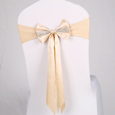 10 vnt/parti Satino lanko kėdė vestuvėms elastinės varčios kaklaraiščio juostos juostelės dangtelis banketų viešbučių vakarėliams renginio dekoravimui vienkartinis