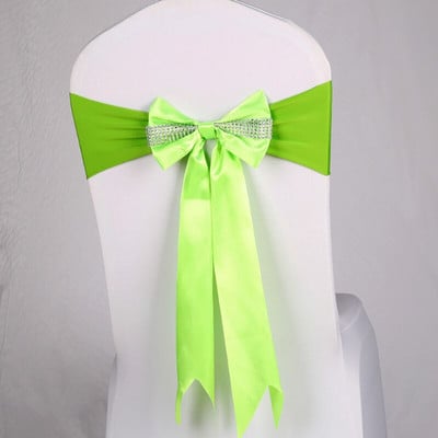 10 vnt/parti Satino lanko kėdė vestuvėms elastinės varčios kaklaraiščio juostos juostelės dangtelis banketų viešbučių vakarėliams renginio dekoravimui vienkartinis