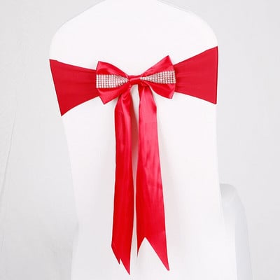 10 vnt/parti Satino lanko kėdė vestuvėms elastinės varčios kaklaraiščio juostos juostelės dangtelis banketų viešbučių vakarėliams renginio dekoravimui vienkartinis