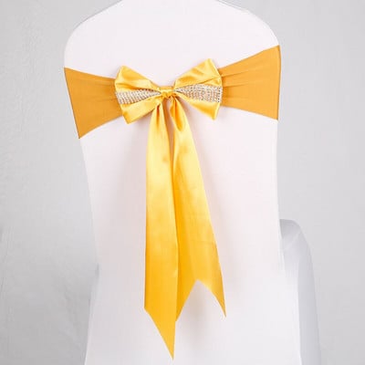 10 vnt/parti Satino lanko kėdė vestuvėms elastinės varčios kaklaraiščio juostos juostelės dangtelis banketų viešbučių vakarėliams renginio dekoravimui vienkartinis