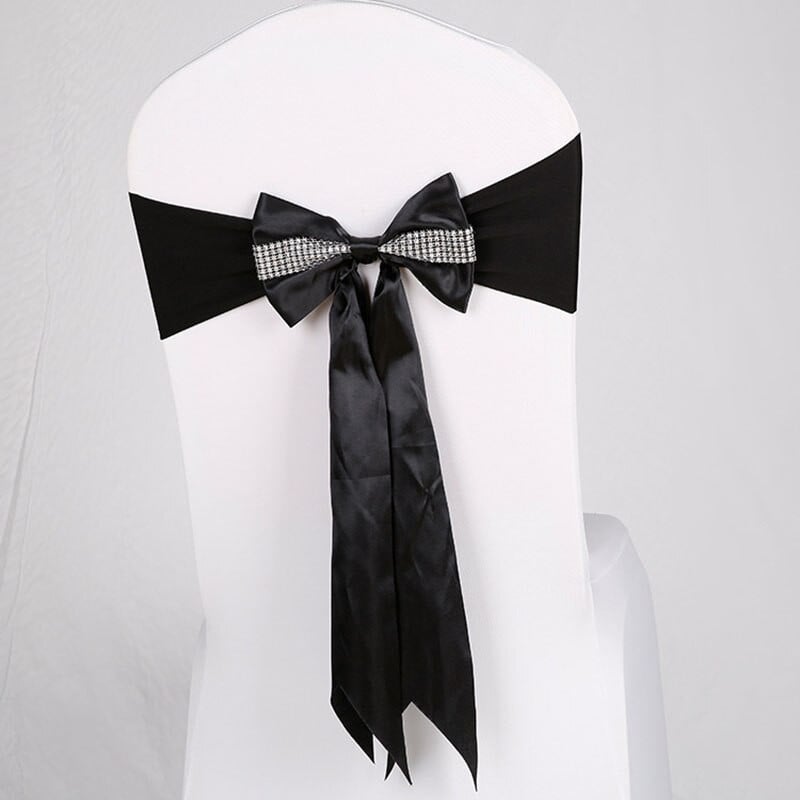 10 vnt/parti Satino lanko kėdė vestuvėms elastinės varčios kaklaraiščio juostos juostelės dangtelis banketų viešbučių vakarėliams renginio dekoravimui vienkartinis
