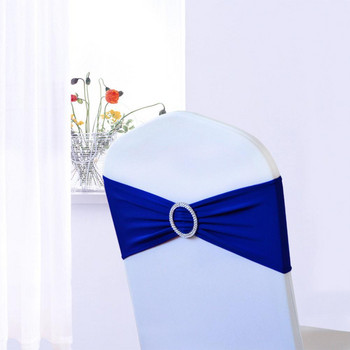 10τμχ Ελαστική πολυεστερική πολυεστερική καρέκλα Φιόγκος Στρέτσο φύλλο καρέκλας με στρογγυλή πόρπη Για διακόσμηση γάμου ξενοδοχείου για δεξιώσεις
