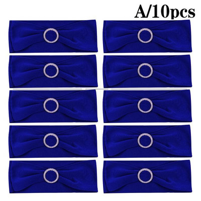 10 vnt. Elastinė poliesterio kėdės lanko juosta, ištempiama kėdės juosta su apvalia sagtimi, skirta banketų viešbučio vestuvių dekoravimui