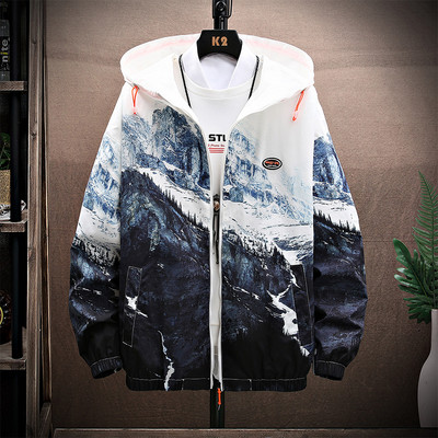 Muška proljetno-jesenska jakna s kapuljačom i patentnim zatvaračem