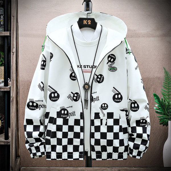 Muška proljetno-jesenska jakna s kapuljačom i patentnim zatvaračem