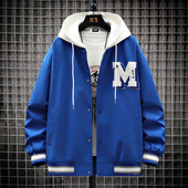 Jachetă casual pentru bărbați cu glugă, cu inscripții