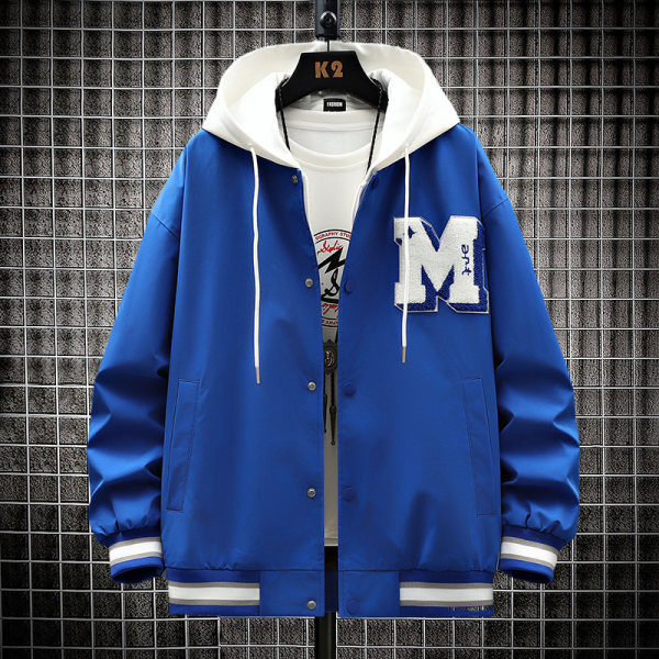 Jachetă casual pentru bărbați cu glugă, cu inscripții