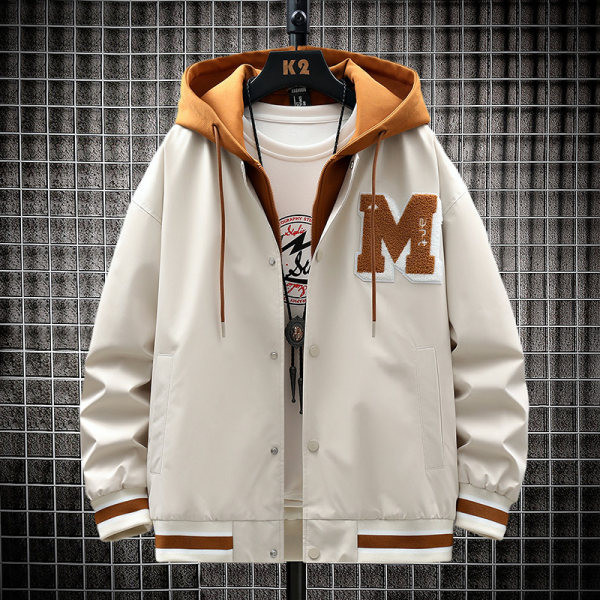 Jachetă casual pentru bărbați cu glugă, cu inscripții