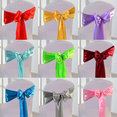 25 buc/lot, comerț cu ridicata, panglică din satin de mătase, arc pentru scaun, legături fluturi pentru banchet, decorare pentru nuntă, pentru scaun, bandă Bel