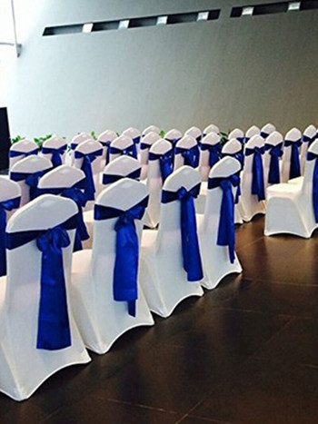 5 τμχ Καρέκλες Γάμου Κάλυμμα με κόμπο Διακόσμηση Σατέν Παπιγιόν Καρέκλα Ζώνη Ζώνη Γραβάτες Καρέκλα Για Γάμο Ξενοδοχείο Δείπνο Καρέκλα πάρτι Streamer