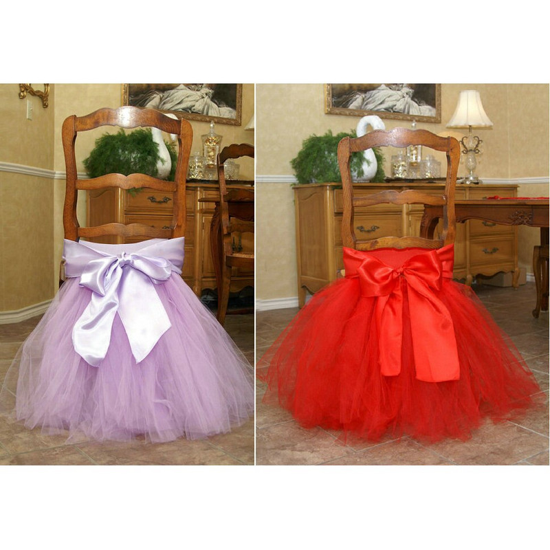 Bowknot Tulle Suknja za stolicu Tutu Dekoracija za stol za rođendanske zabave i ukrase za tuširanje djeteta
