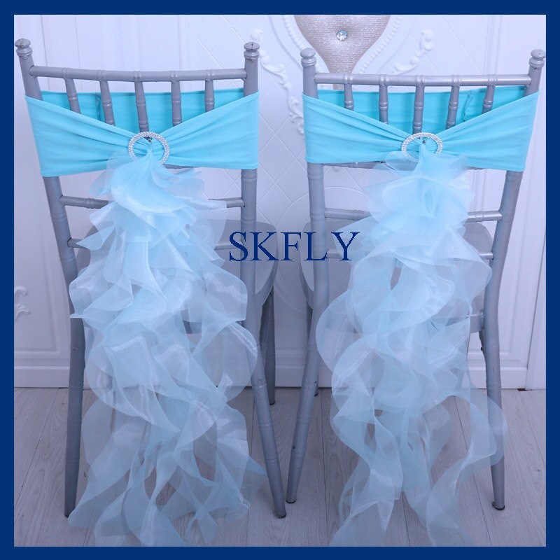 SH098A, multe culori, decoratiuni de nunta, elegant, personalizat, albastru baby, organza cret, salcie, canapea pentru scaun cu ac