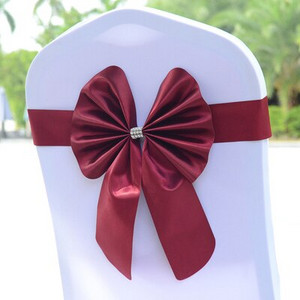 25 loturi PU Lycra Bandă pentru scaune Spandex Sash Tie Bow Fit Husa pentru scaun pentru decorare de nuntă, eveniment, petrecere