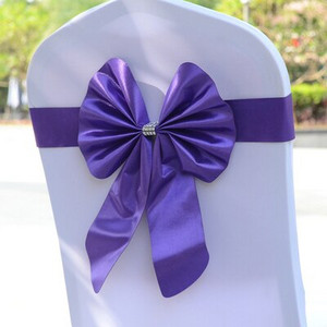 25 loturi PU Lycra Bandă pentru scaune Spandex Sash Tie Bow Fit Husa pentru scaun pentru decorare de nuntă, eveniment, petrecere
