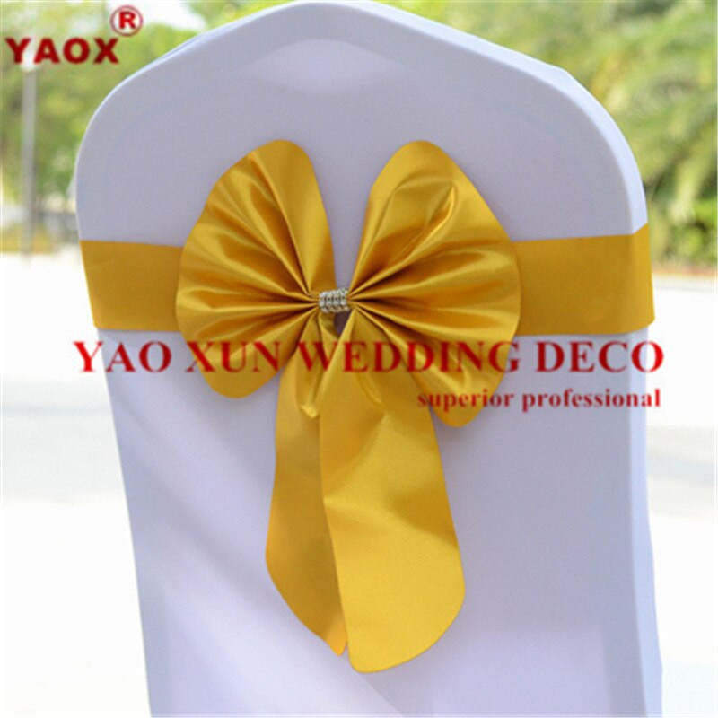 25 loturi PU Lycra Bandă pentru scaune Spandex Sash Tie Bow Fit Husa pentru scaun pentru decorare de nuntă, eveniment, petrecere