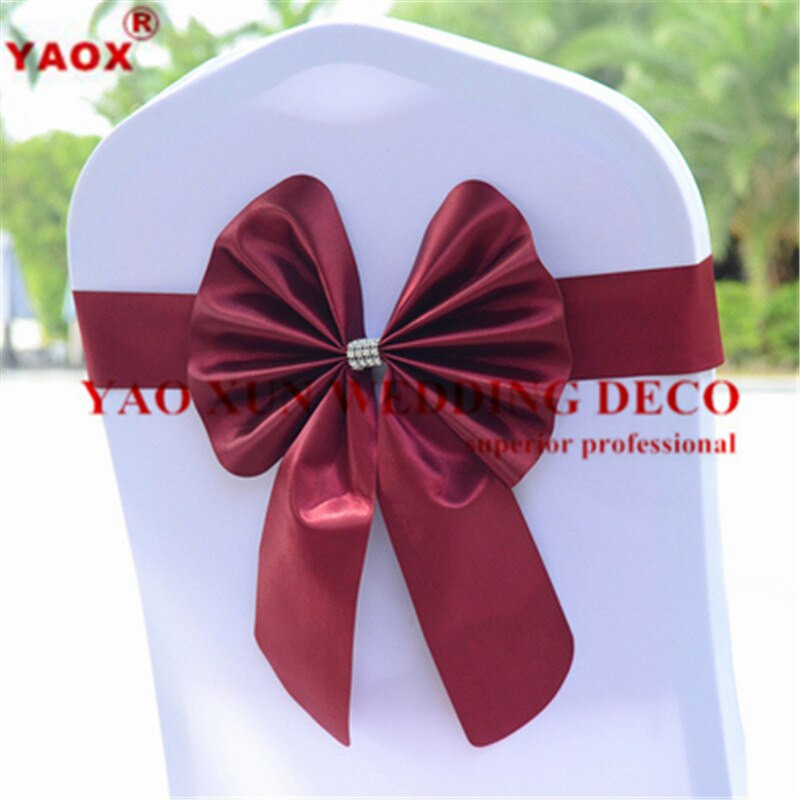 25 loturi PU Lycra Bandă pentru scaune Spandex Sash Tie Bow Fit Husa pentru scaun pentru decorare de nuntă, eveniment, petrecere
