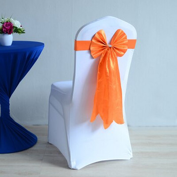 10 χρώματα Spandex Chair Sash Lycra Long Tail Ready Made παπιγιόν Καρέκλα γάμου Διακόσμηση καρέκλας Παπιγιόν Χονδρική Lycra Shash