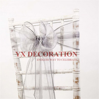 25buc Organza Scaun Cravata Fundita Pentru Decorarea Scaunului Chiavari Banchet Eveniment Nunta