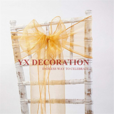 25buc Organza Scaun Cravata Fundita Pentru Decorarea Scaunului Chiavari Banchet Eveniment Nunta