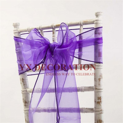 25buc Organza Scaun Cravata Fundita Pentru Decorarea Scaunului Chiavari Banchet Eveniment Nunta