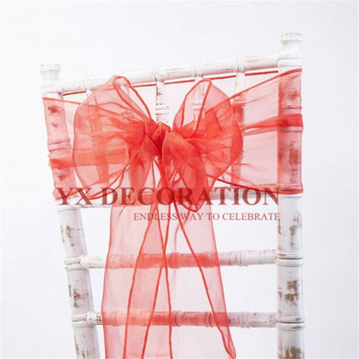 25buc Organza Scaun Cravata Fundita Pentru Decorarea Scaunului Chiavari Banchet Eveniment Nunta