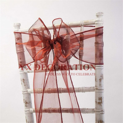25buc Organza Scaun Cravata Fundita Pentru Decorarea Scaunului Chiavari Banchet Eveniment Nunta
