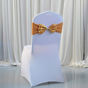 25 komada trake za stolicu od likre sa satenskom mašnom i mrežastom kopčom za navlaku za stolicu, vjenčanje, dekoracija hotela