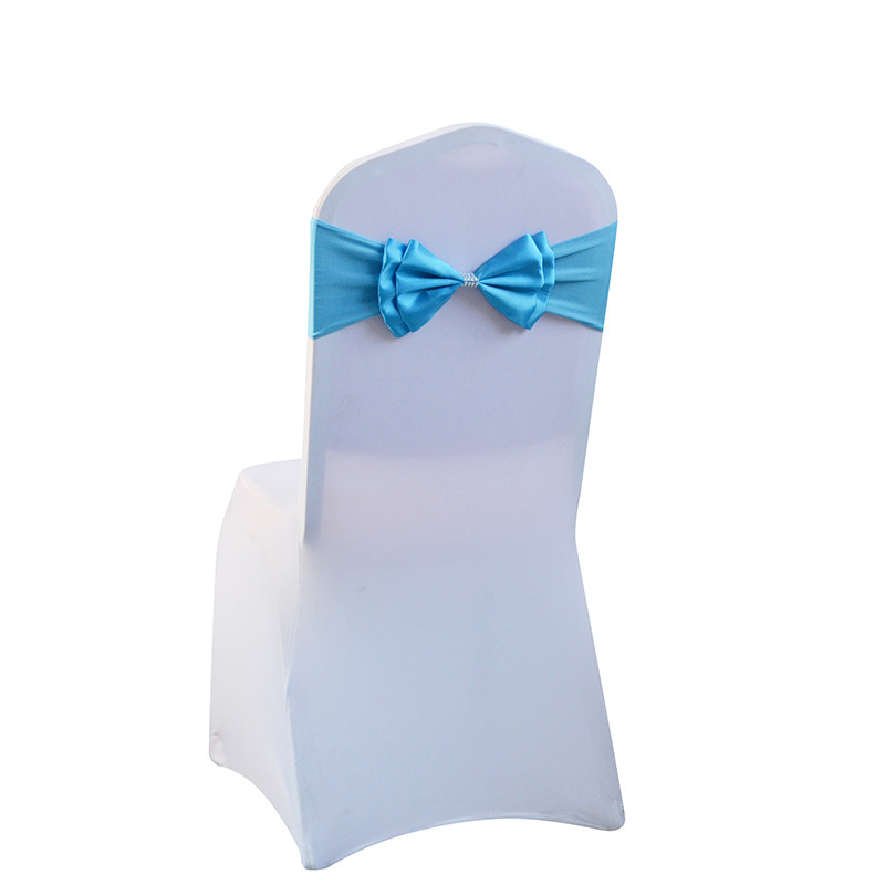 25 komada trake za stolicu od likre sa satenskom mašnom i mrežastom kopčom za navlaku za stolicu, vjenčanje, dekoracija hotela