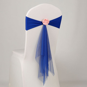 HOT 10 τμχ/πολτ φύλλα spandex με τριαντάφυλλο μπαλάκι τεχνητό λουλούδι και φύλλο καρέκλας οργάντζας μπάντα για παπιγιόν γάμου λύκρα χονδρική