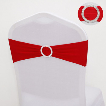 10 БР. Сватбени еластични колани за столове Панделка с лента от спандекс с кръгъл пръстен Превръзки за столове за декорация на банкетни партита Хотелски столове Вратовръзка