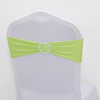 10 τμχ Ελαστική καρέκλα γάμου Φύλλα Spandex Band Φιόγκοι με στρογγυλό δαχτυλίδι Φύλλα καρέκλας για διακόσμηση δείπνου Καρέκλες ξενοδοχείου Γραβάτα