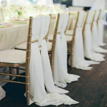 Елегантни изискани шифонени колани за столове за сватби Събития Декорация за партита Булчински бебешки душ Стол за колан Пола за стол от тюл