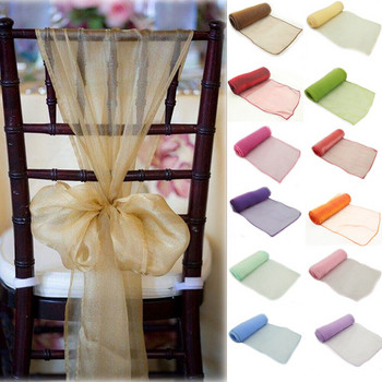 50 Pack Organza Chair Sashes Φιόγκος Διακόσμηση γαμήλιου πάρτι Προσφορά Τιμή Καλύτερης προσαρμοσμένης ποιότητας Γραβάτα καρέκλας με κόμπους