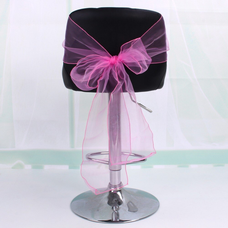 50 csomag organza szék szárnyak masni esküvői parti dekoráció promóciós ár Legjobb egyedi minőség, csomós szék nyakkendő