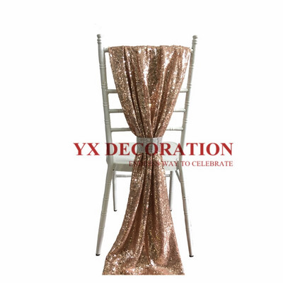 40x180 cm-es flitteres szék pántos masni csattal bambusz Chiavari székdíszhez