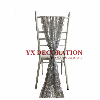 40x180 cm-es flitteres szék pántos masni csattal bambusz Chiavari székdíszhez