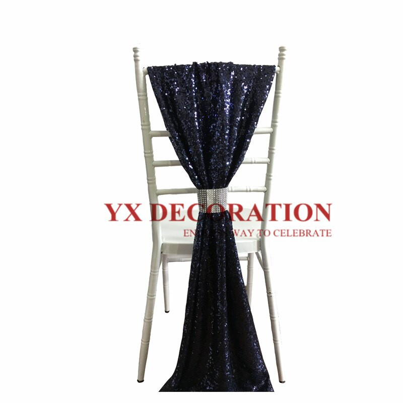 40x180 cm-es flitteres szék pántos masni csattal bambusz Chiavari székdíszhez