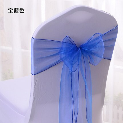 VRUĆE 25 KOM 18 CM * 275 CM Teal Blue Organza Pojasnice za stolice Svadbena zabava Banket Mašna Navlaka za stolice Ukrasni pribor - SASH