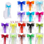 Visokokvalitetna mašna za stolicu od prozirne organze za masku, banket, svadbeni događaj, Božićni ukrasi