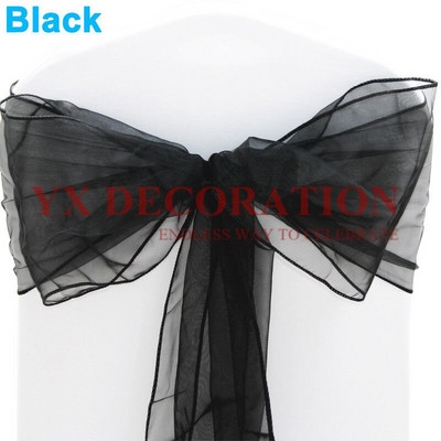 Visokokvalitetna mašna za stolicu od prozirne organze za masku, banket, svadbeni događaj, Božićni ukrasi