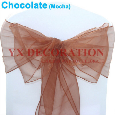 Visokokvalitetna mašna za stolicu od prozirne organze za masku, banket, svadbeni događaj, Božićni ukrasi