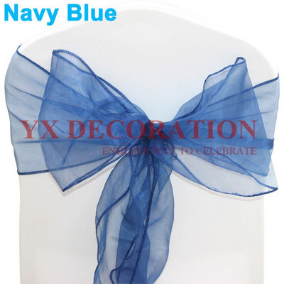 Visokokvalitetna mašna za stolicu od prozirne organze za masku, banket, svadbeni događaj, Božićni ukrasi