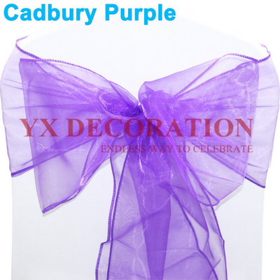 Visokokvalitetna mašna za stolicu od prozirne organze za masku, banket, svadbeni događaj, Božićni ukrasi