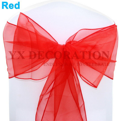 Visokokvalitetna mašna za stolicu od prozirne organze za masku, banket, svadbeni događaj, Božićni ukrasi