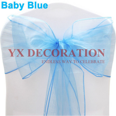 Visokokvalitetna mašna za stolicu od prozirne organze za masku, banket, svadbeni događaj, Božićni ukrasi