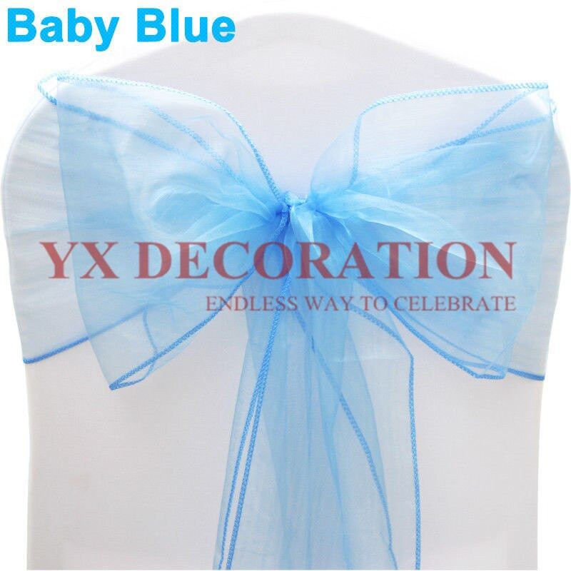 Visokokvalitetna mašna za stolicu od prozirne organze za masku, banket, svadbeni događaj, Božićni ukrasi