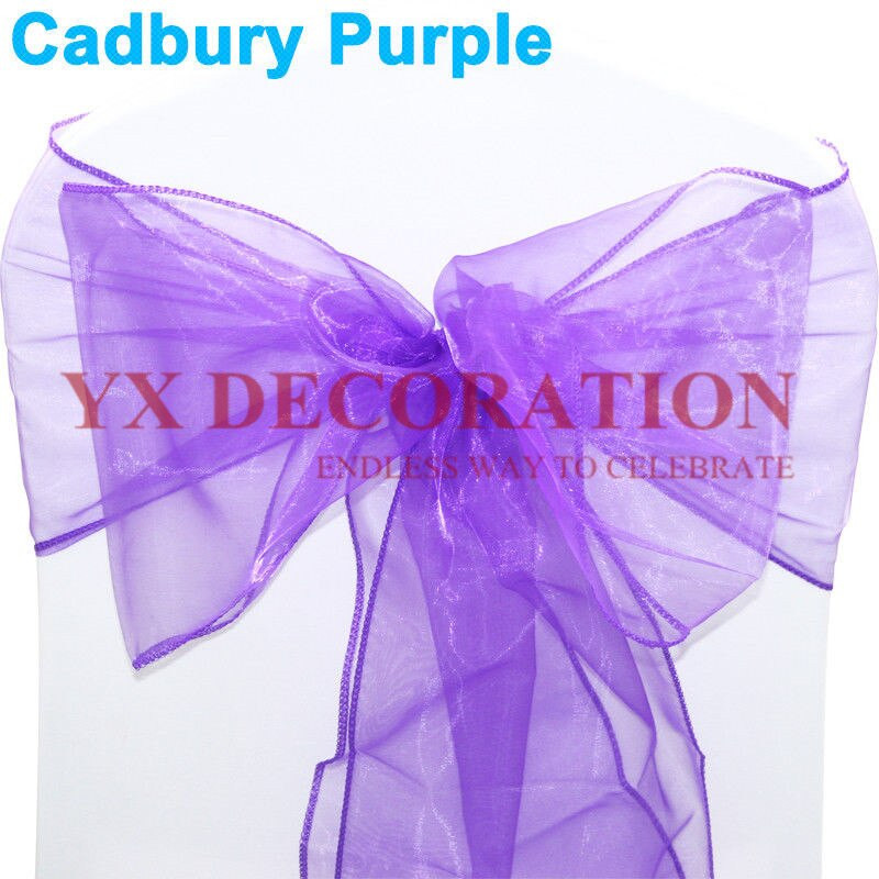 Visokokvalitetna mašna za stolicu od prozirne organze za masku, banket, svadbeni događaj, Božićni ukrasi